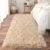 Soft Runner Rugs for Bedroom Hallways, 2×6 Beige Fluffy Shag Throw Area Rug Non Slip for Bedside Dorm, Long Shaggy Furry Carpet for Nursery Living Room