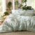 Bedsure Queen Comforter Set – 7 Pieces Floral Sage Green GentleSoft™ Bedding Sets, Queen Bed in a Bag with Botanical Flowers Winter Comforter, Sheets, Pillowcases & Shams
