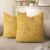 AELS Boho Decorative Textured Throw Pillow Covers 18×18, Organic Modern Mid Century Rainbow Tufted Pillow Case, Farmhouse Rustic Geometric Woven Cushion Case for Bed Couch Sofa, Mustard Yellow