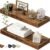 QEEIG Bathroom Floating Shelves for Wall – 15.7″ Wall Mounted Shelf Over Toilet Farmhouse Home Decor Display Bookshelf Small 15.7 x 6.7 inch Set of 2, Rustic Brown (008-40BN)