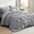 Bedsure King Size Comforter Set Grey – Bed in a Bag Bedding Set 7 Pieces, GentleSoft™ Pintuck Bed Set Gift for Family, All Season Down Alternative Comforter with Sheets, Pillowcases & Shams