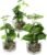 MyGift Set of 3 Fake Plants, Small Artificial Potted Plants Indoor in Clear Glass Pot, 9.5 Inch Faux Plant for Home Decor