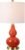 JONATHAN Y 20.5″ Sunset Orange Glass Table Lamp, Modern Gourd Bedside Nightstand Lamp for Bedroom, Living Room, White Linen Shade, LED Bulb Included (JYL1028G)