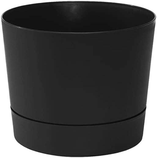 Root & Vessel Majestic Mid-Century Modern Low Profile Cylinder Pot, Matte Black, 6.5″