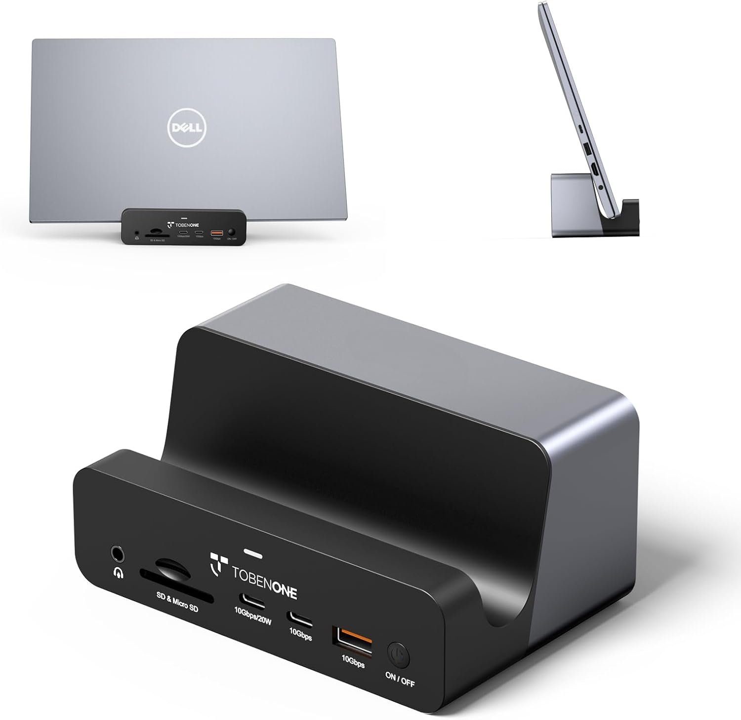 TobenONE 18-in-1 Triple 4K@60Hz Monitor Docking Station with 150W Power Supply, USB C Laptop Docking Station Stand(Single 4K@144Hz), 2.5Gbps Ethernet, 2 HDMI & DP, 8 USB, for Windows&ChromeOS