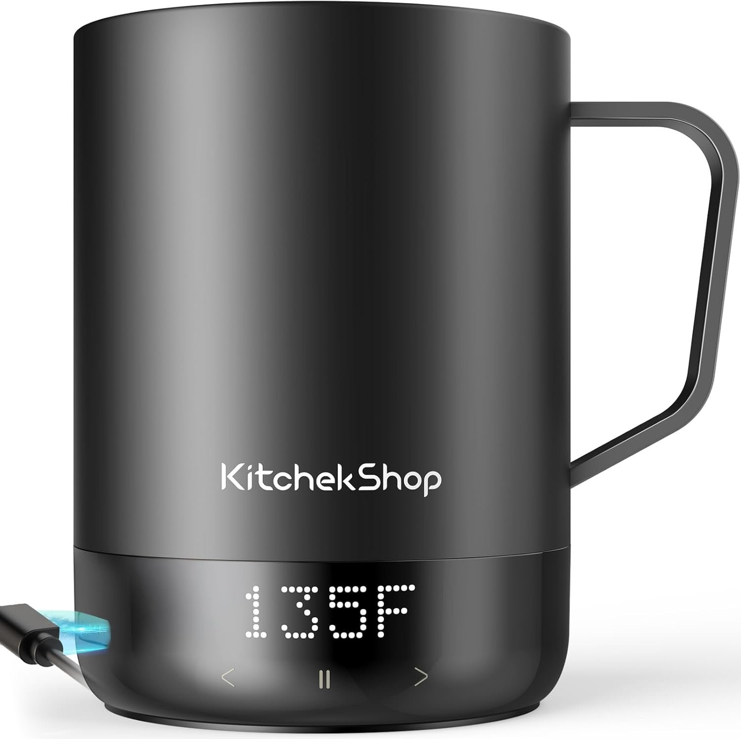 14oz Smart Coffee Mug Warmer – Self-Heating Mug with App Control, 160℉ Temperature Control, 150-Min Battery, Rechargeable Heated Mug Warmer for Home Office, Ideal Gifts for Dad Mom