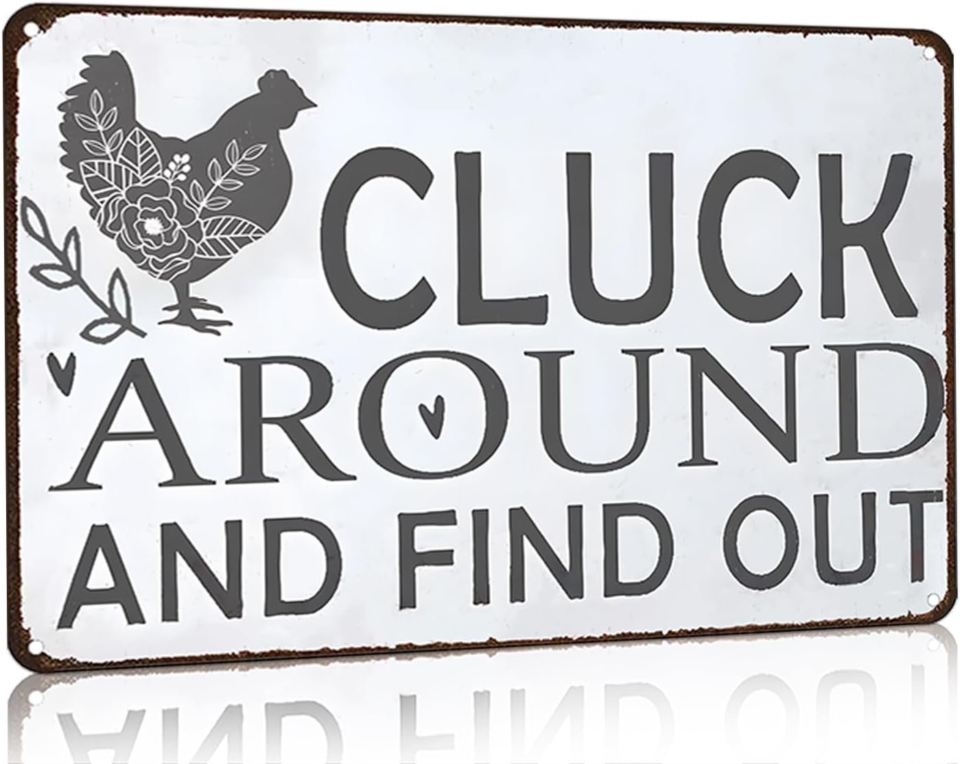 Smilelife Funny Chicken Gifts Chicken Tin Sign for Home Farm Chicken Coop Farmhouse Kitchen Garden Decor 8 X 12 Inch (3021)