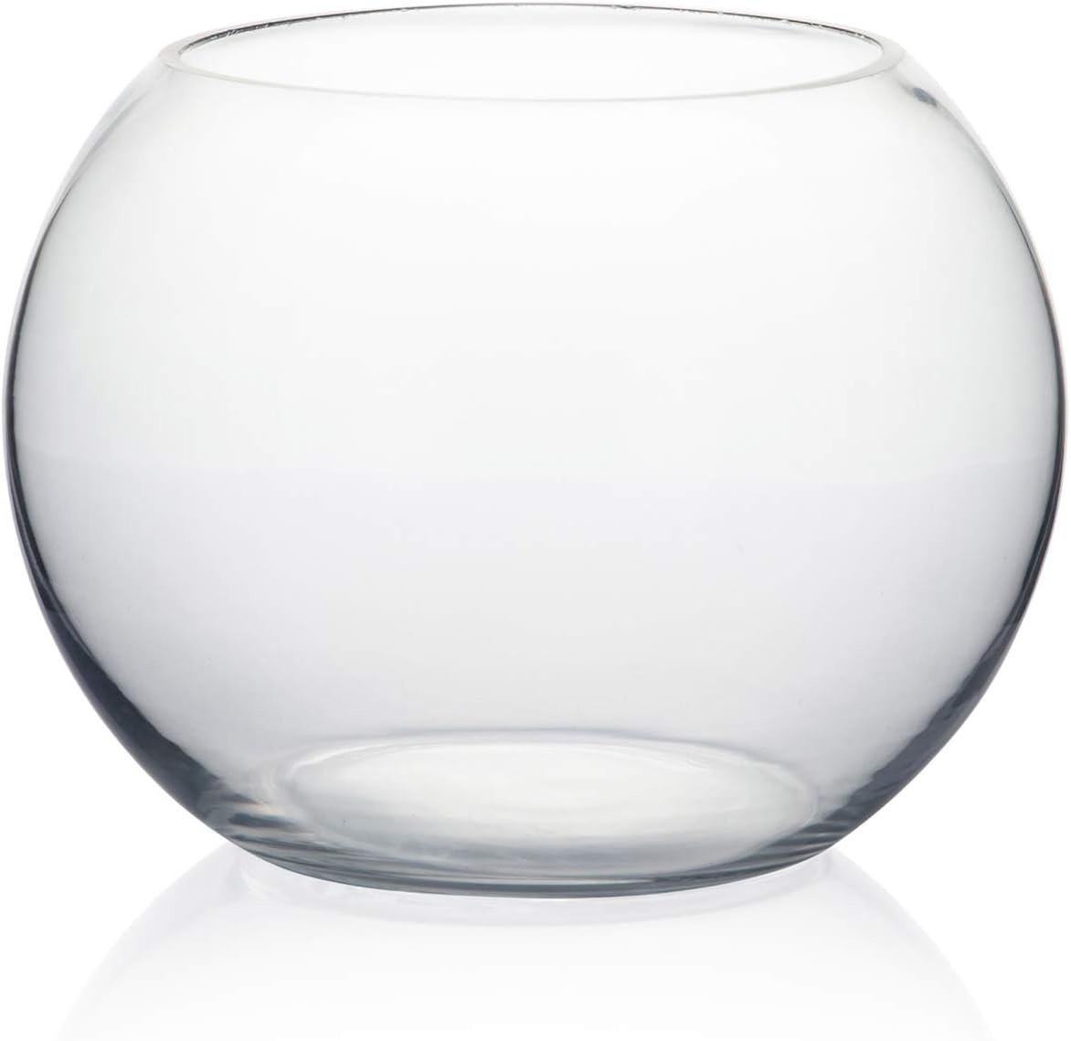 WGVI Bowl Glass Vase, Diameter 8″, Height 6″, Open Width 5″, (Multiple Sizes Choices) Clear Bubble Planter Terrarium Fish Bowl for Wedding Event Home Decor, 1 Piece (VBW0008A)