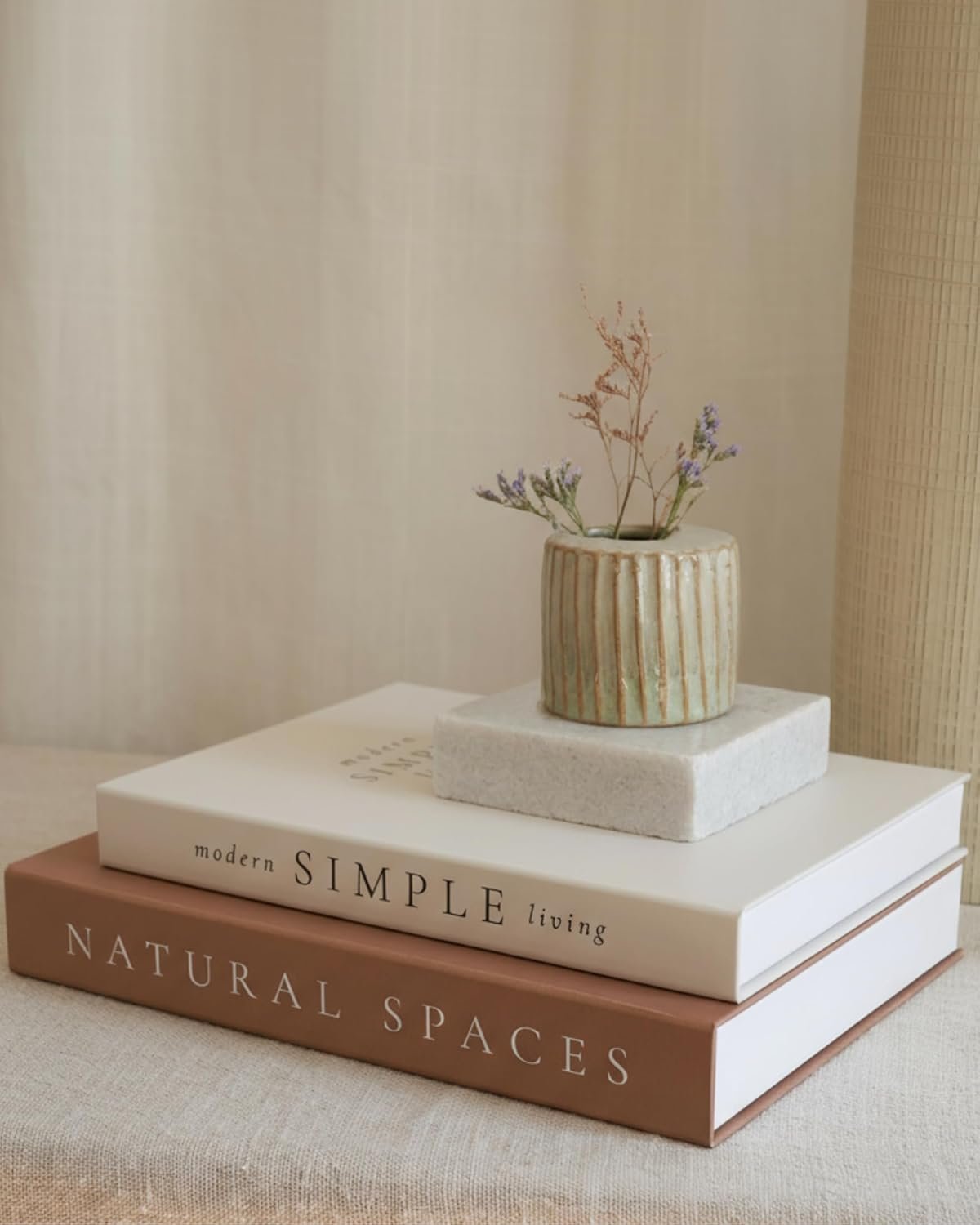 Beautiful Decorative Books – Set of 2 Boxes Enhance Your Coffee Table, Bookshelf or Mantel Shelf Decor – Aesthetic Fake/Faux Books for Modern Home Decoration, Photo Storage and as a Keepsake Box