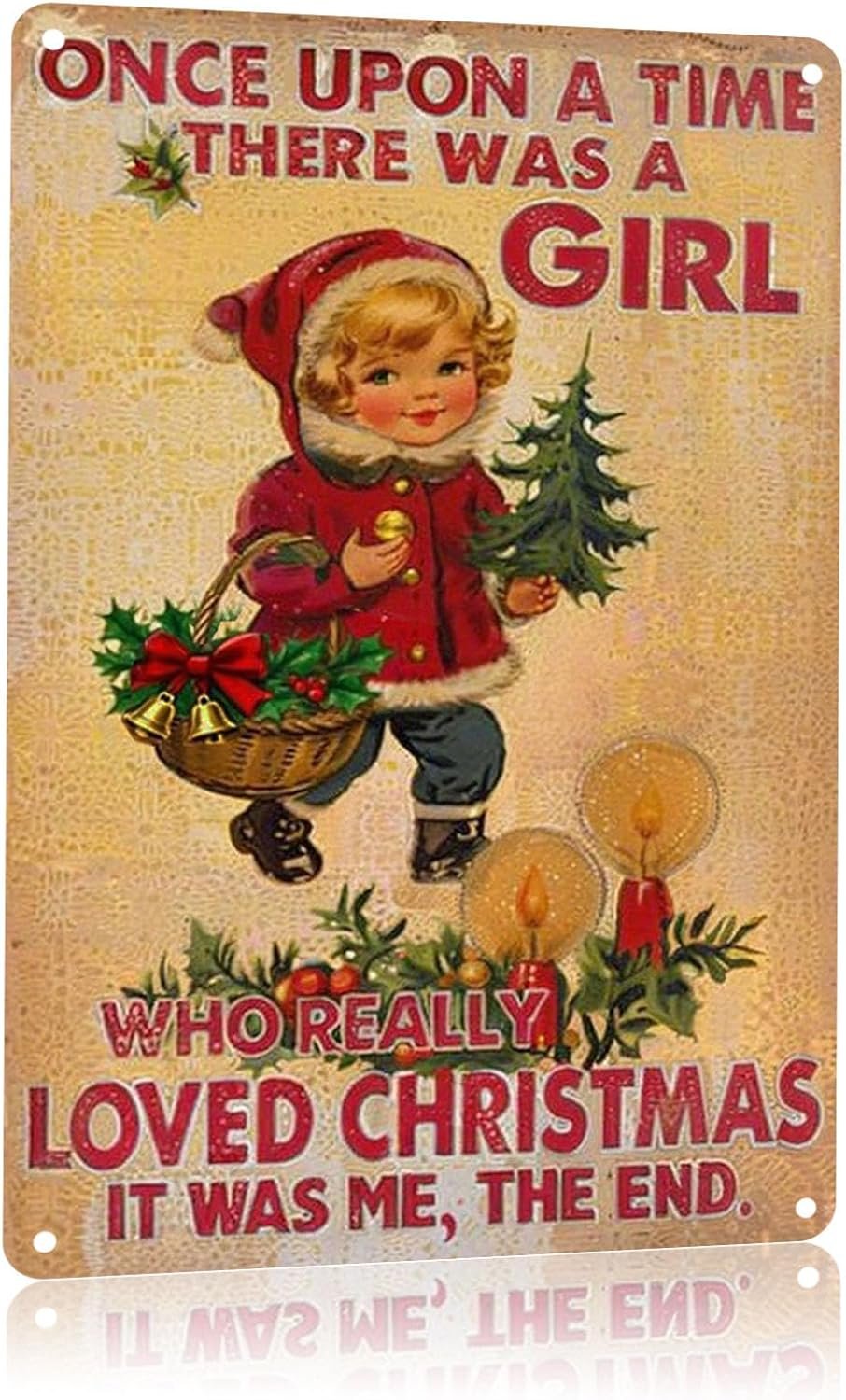 Vintage Metal Christmas Decor Gifts for Women,Girls,Retro Rustic Christmas Sign Decorations for Home,Indoor,Farmhouse,Kitchen,Bedroom,Room,Wall Art,8 X 12 Inches