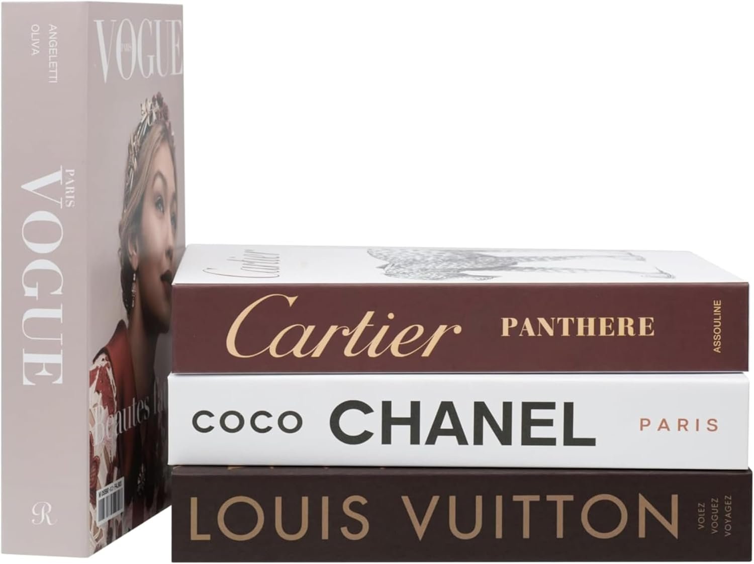 PROBENEX Luxe Large 4 Pcs Faux Decorative Books Set | Not Real Books, Cardboard Foldable Photography Props | Modern Coffee Table, Minimalist Home Room Decor, Home Staging, Magazine-Ready, Editorial