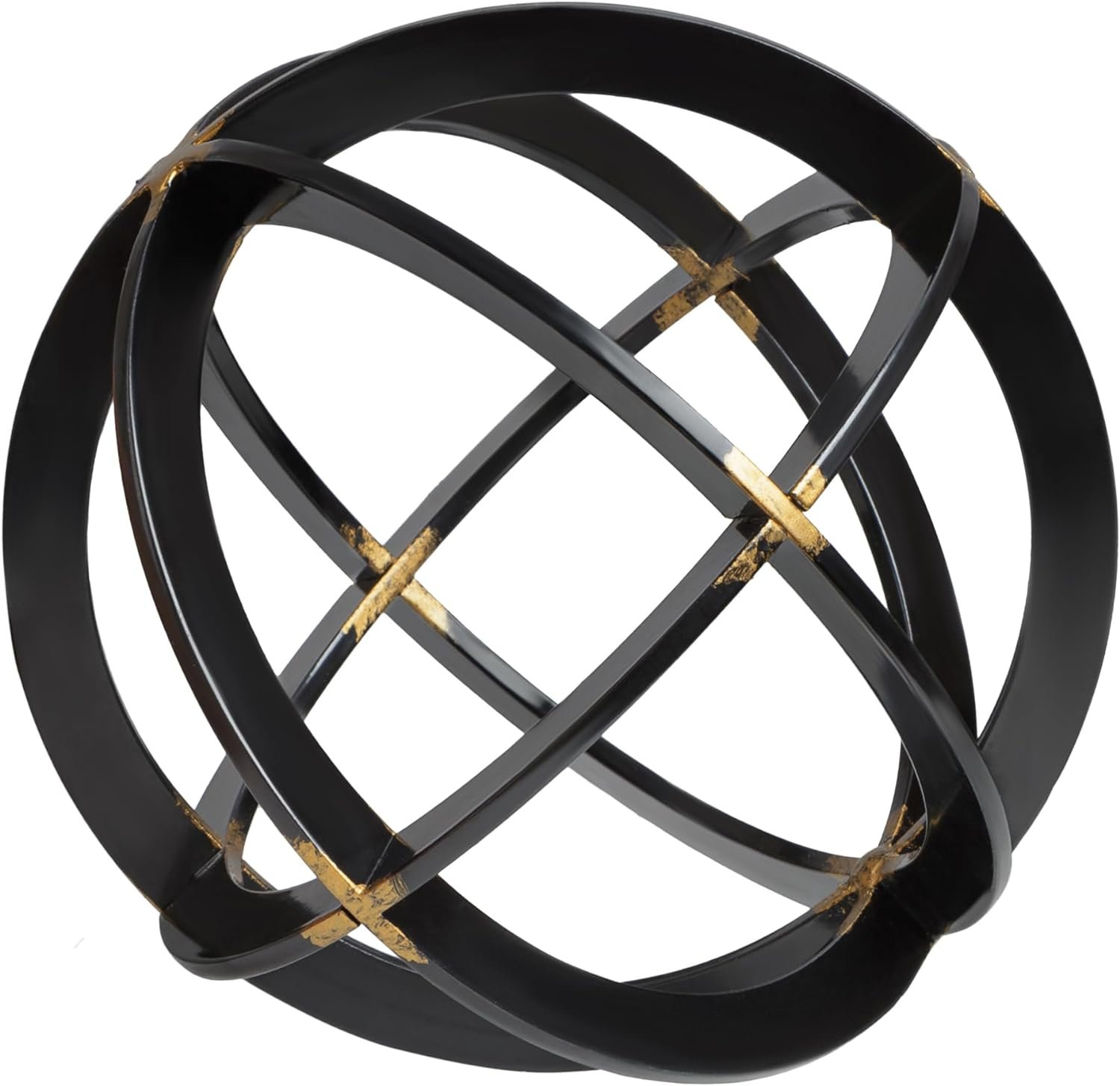 Decorative Sphere for Home Decor – Black & Gold, Hand Painted, Modern Decorative Balls for Living Room, Bedroom, Kitchen, Bathroom, Office – Table Decorative Orbs for Centerpiece