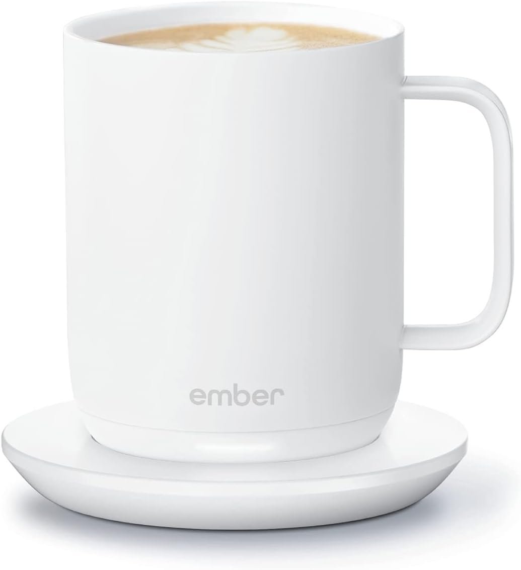 Ember Temperature Control Smart Mug 2, 10 Oz, App-Controlled Heated Coffee Mug with 80 Min Battery Life and Improved Design, White (Renewed)
