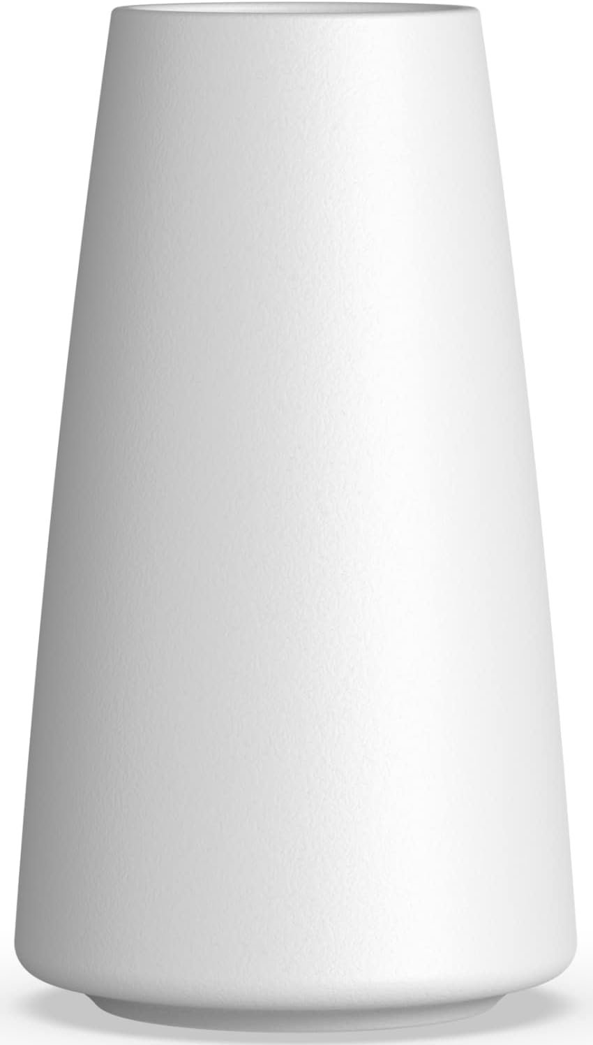 DECORPIA White Ceramic Vase – Modern Flower Vase for Home Decor – Cute Vase for Pampas Grass – Desk Aesthetic Room Decor- Farmhouse Decor – Living Room – Dining Table – Office – Kitchen Shelf
