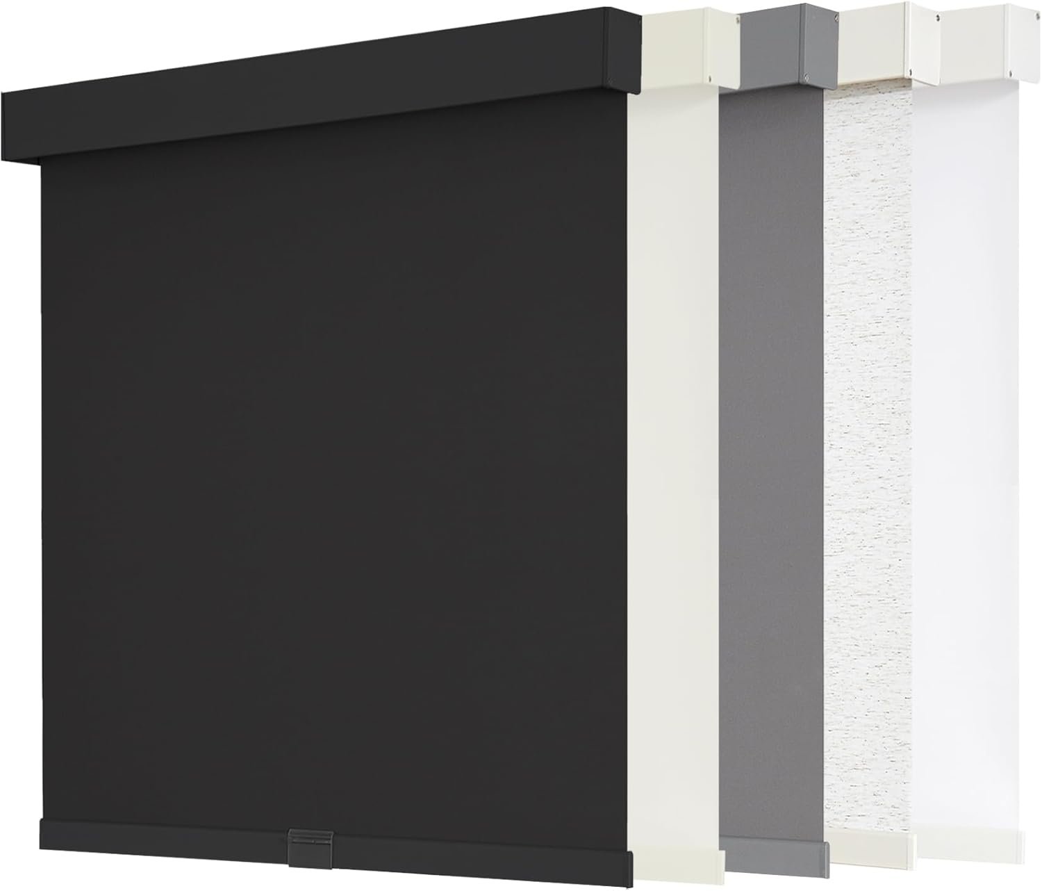 AOSKY Blackout Roller Shades Cordless Blinds for Windows, Free-Stop Shades with Valance, Thermal Insulated Fabric, UV Protection, Natural Woven Blinds for Home and Office (22″ W x 72″ H, Black)