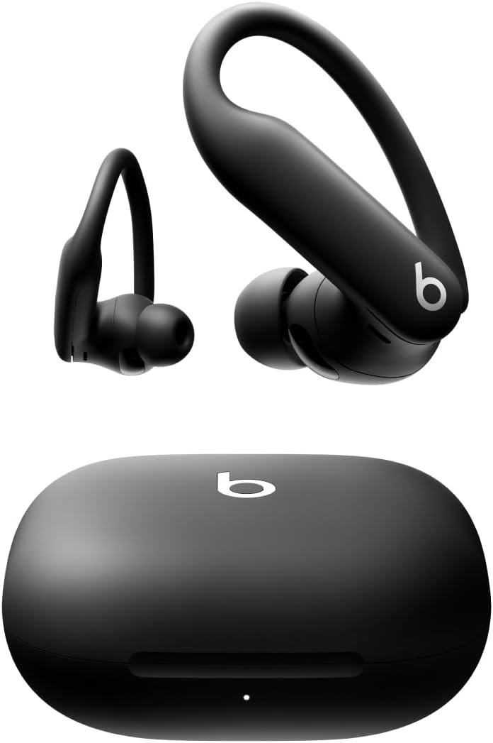 Beats Powerbeats Pro 2 – Wireless Noise Cancelling Workout Earbuds with Secure- Fit Earhooks, Up to 45-Hour Battery with Charging Case, Sweat & Water Resistant, Heart Rate Monitoring – Jet Black