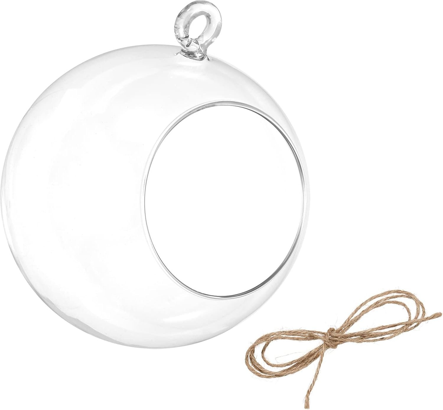 PATIKIL Round Globe Terrarium Air Plant Planter, 4.8 Inch High Borosilicate Glass Hanging Decorations for Succulent, Tillandsia, Clear