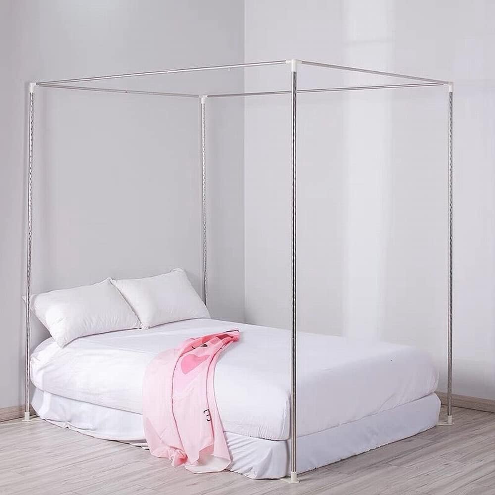 Canopy Bed Frames – Post, Queen, Full Size, Stainless Steel Netting, Four Corner Bed Brackets