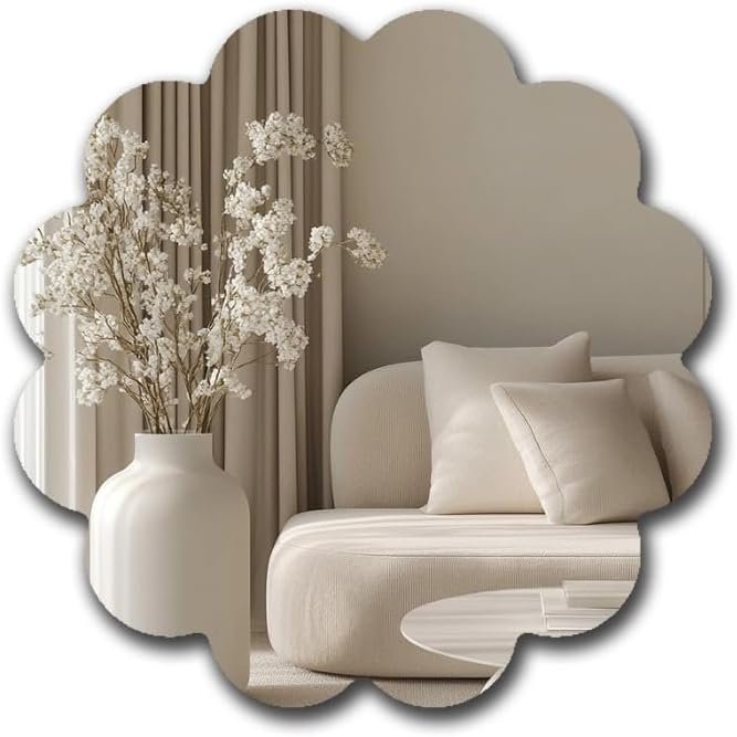 Flower Acrylic Mirror Anti-Scratch Unbreakable Shatterproof HD Tempered Wall Decorative Mirrors for Home Children’s Rooms Kindergarten Themed Restaurant(Flower 3,11.81″x11.81″)
