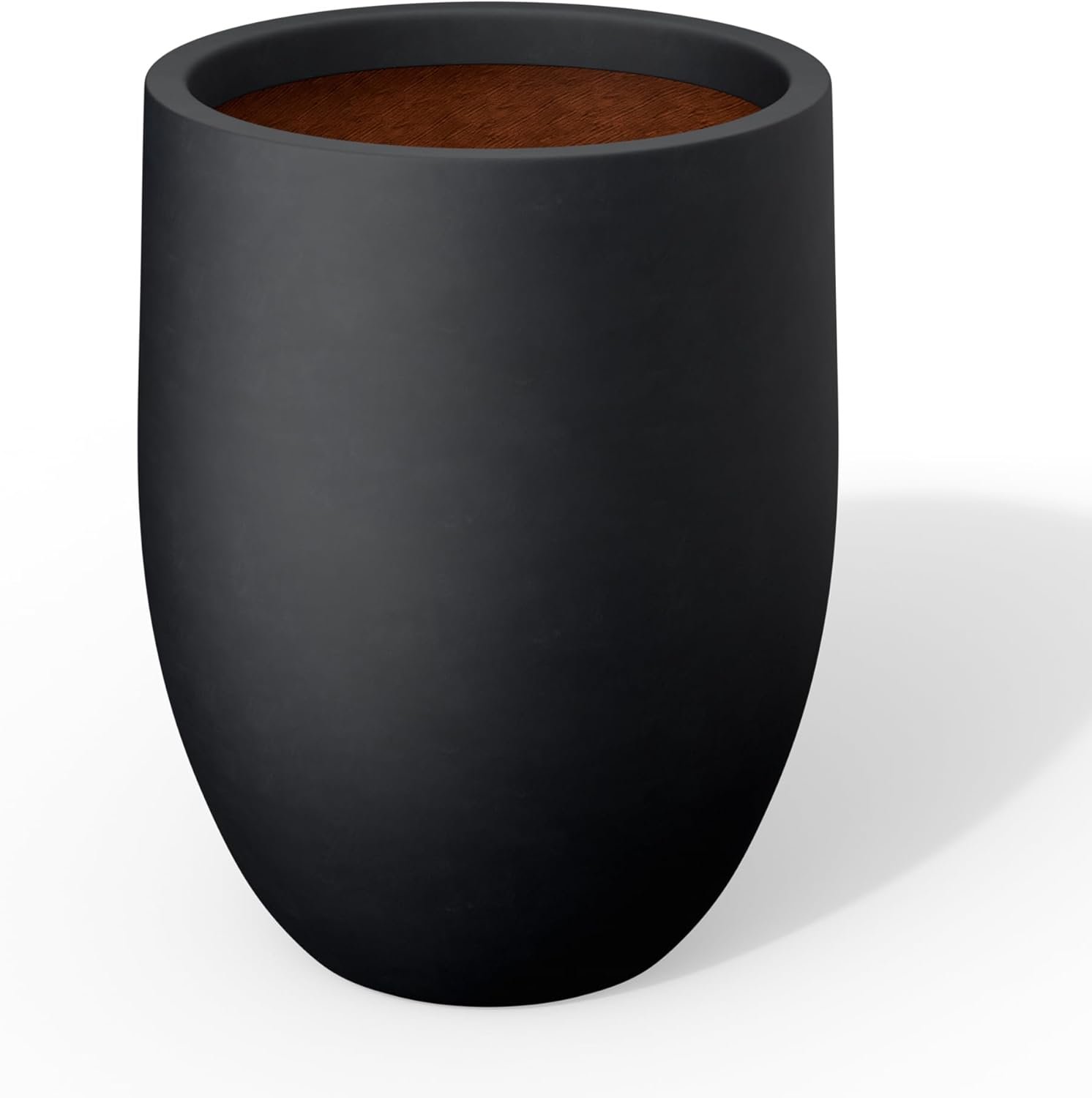 Kante 11.8″ Concrete Planter, Compact Plant Pot with Drainage Hole & Rubber Plug – Breathable Handmade Cement Container for Desk, Windowsill, Indoor Outdoor
