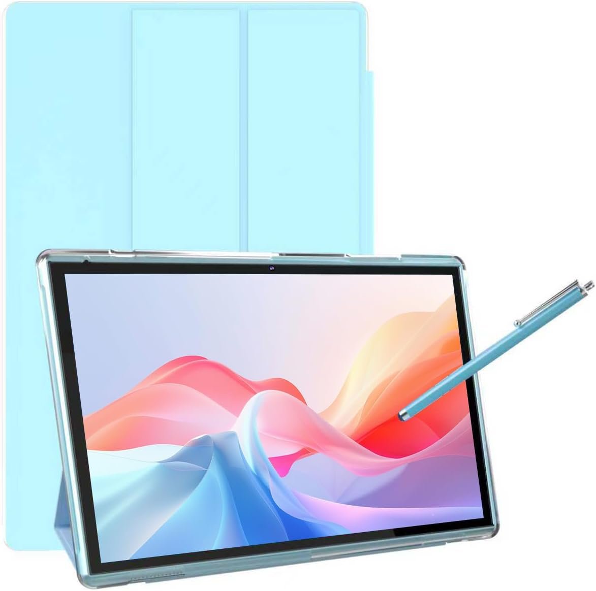 10 Inch Tablet With Tablet protective Case and Stylus, Android 15 Tablets, 8GB RAM 32GB ROM/1TB Expansion, 8H 6000mah Battery Wifi Bluetooth 10.1″ IPS HD Touchscreen 2MP+8MP Dual Camera Tablets Blue.