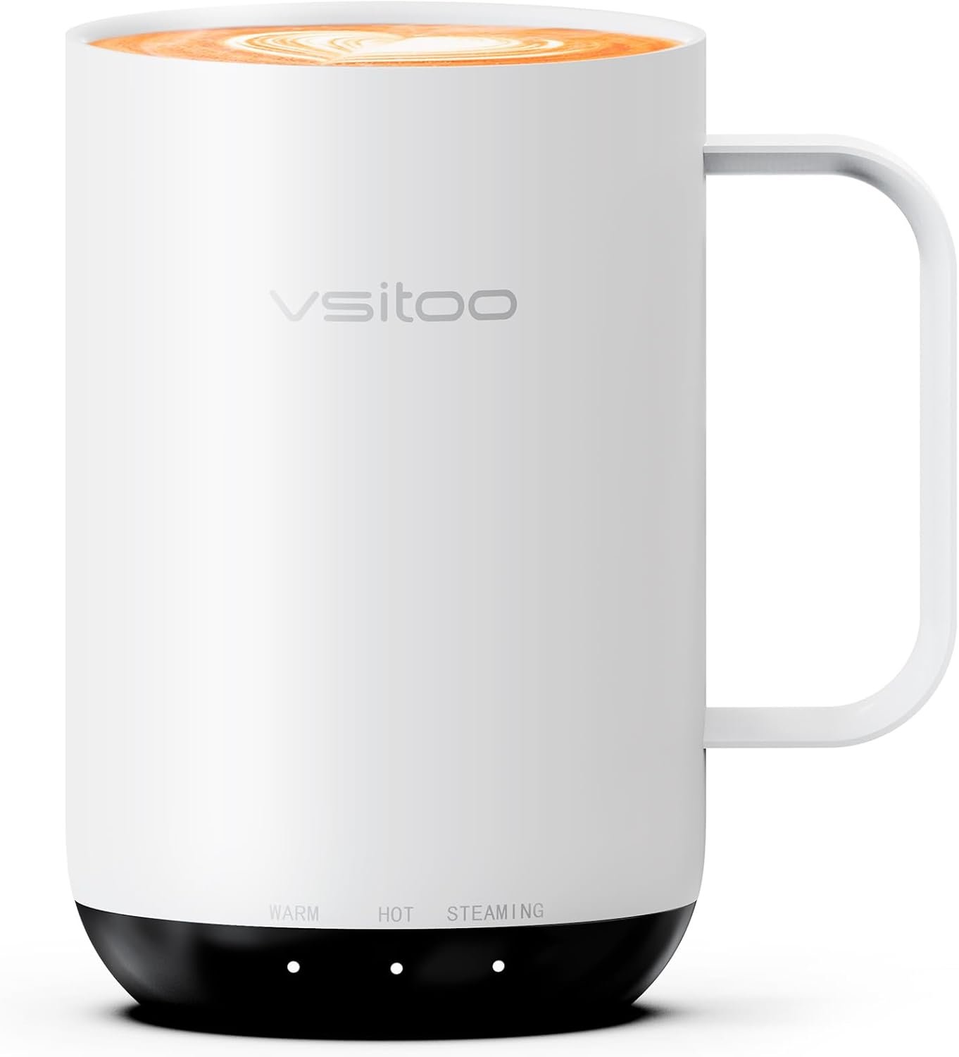 Vsitoo S3 Ultra 20oz Self Heating Coffee Mug with Auto-Sensing AI, Large Capacity Rechargeable Smart Mug Warmer 120-150℉, IPX7 Waterproof, Home Office Gift for Women Men – White