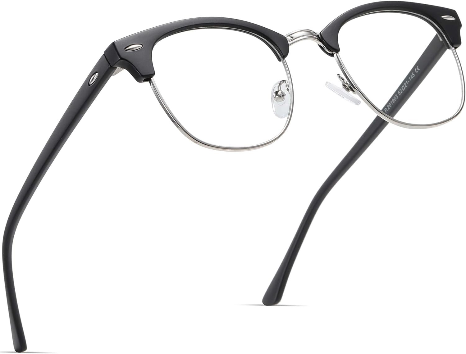 Blue Light Blocking Glasses Vintage Half Frame UV Clear Lens Anti Eyestrain Computer Gaming Glasses for Women Men