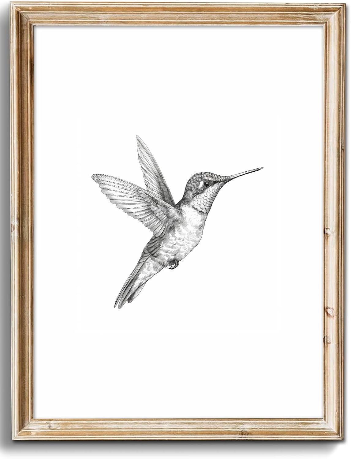 uniro Vintage Wall Art Prints Farmhouse Decor Hummingbird Sketch Canvas Oil Painting Black and White Bird Neutral Vintage Artwork Pictures for Bedroom Living Room Decor (8″ x 10″-UNFRAMED)