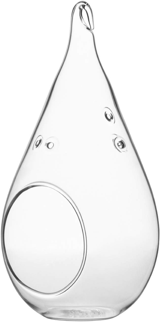 WGV Glass Hanging Plant Terrarium, Width 3.5″, Height 7″, Teardrop DIY Air Succulent Planter Clear Tea Light Votive Candle Holder, Wedding Event Office Home Outdoor Decor, 1 Piece