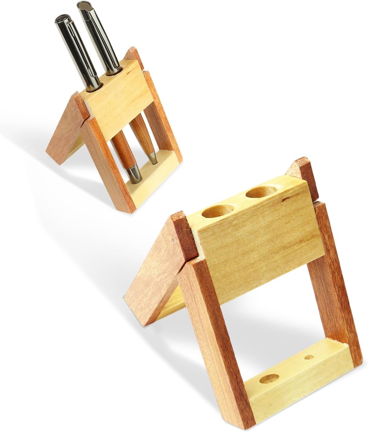 YUNCHUN Wood Pen Holder, Wooden Desk Accessories for Office, Business Desk Organizers, Executive Pens Display Stand for Decoration, Pencil Holder Desktop Pen Holder