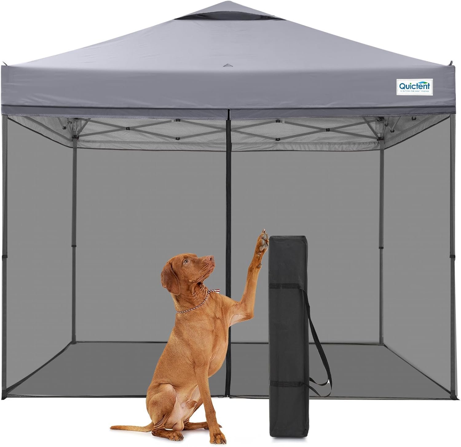 Quictent 10×10 Pop Up Screened Canopy Tent, Instant Setup for 1 Person with Netting, Portable & Compact, Waterproof & UV Protection, Ideal for Camping, Beach, Parties, and Outdoor Events
