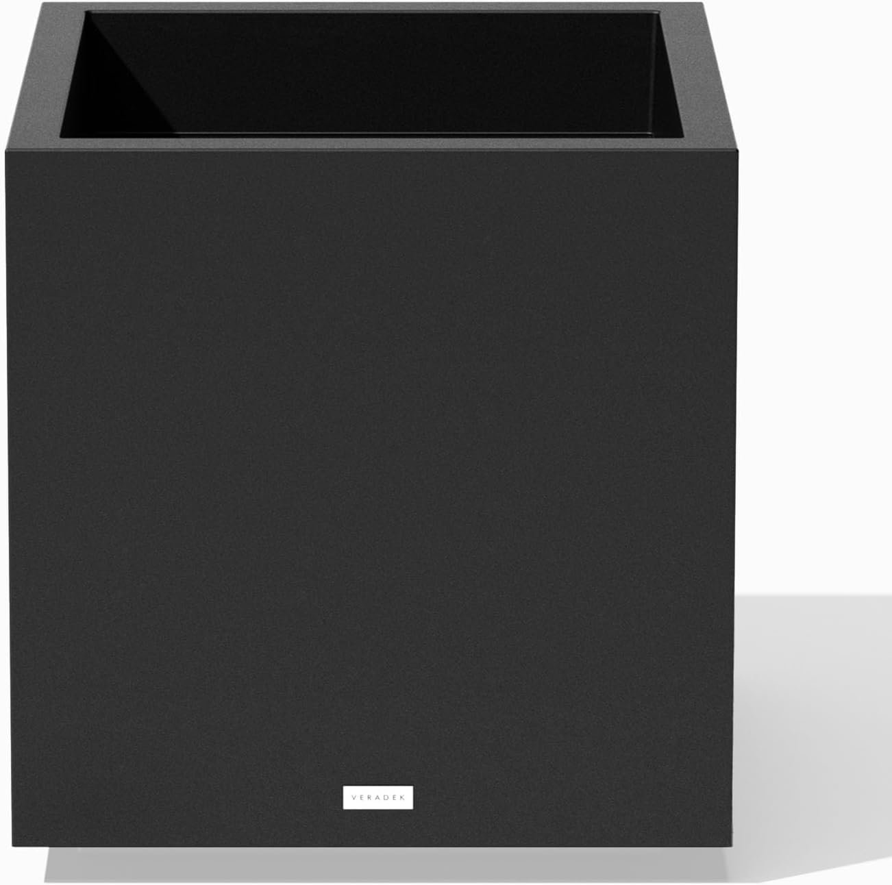 Veradek Block Series Cube Plastic Planter – Large Square Planter for Indoor or Outdoor Patio/Garden | Durable All-Weather Use with Drainage Holes | Modern Décor for Tall Plants, Trees, Flowers
