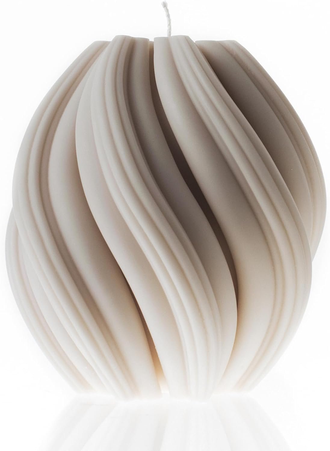 LAWA Swirl Candle – Beautiful Handmade Pillar Soy Wax Twirl Elegant Bubble Aesthetic Candle Housewarming Gift Home Room Shelf Decor Idea Spiral (White, Small)