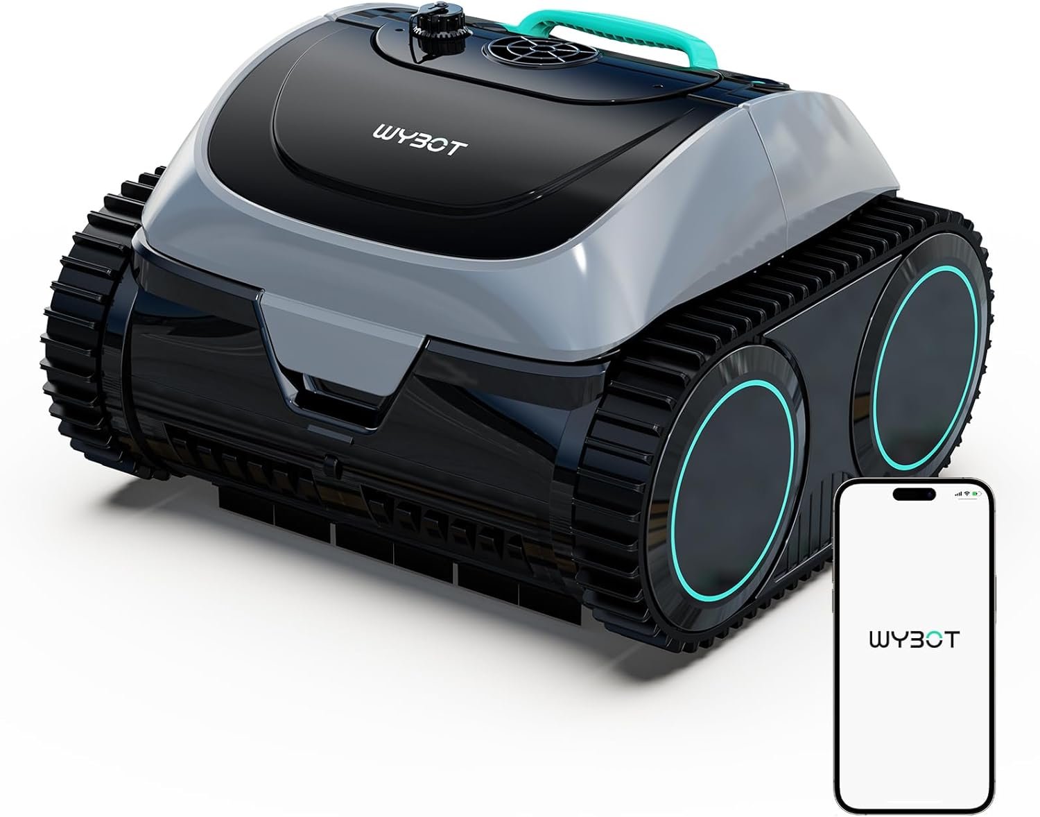 (2026 Upgrade) WYBOT C1 Cordless Robotic Pool Cleaner, 4-in-1 Pool Vacuum for Inground Pools & Above Ground Pool Up to 150 Mins Runtime, Power Suction with Smart Navigation & APP Control, Lake Green