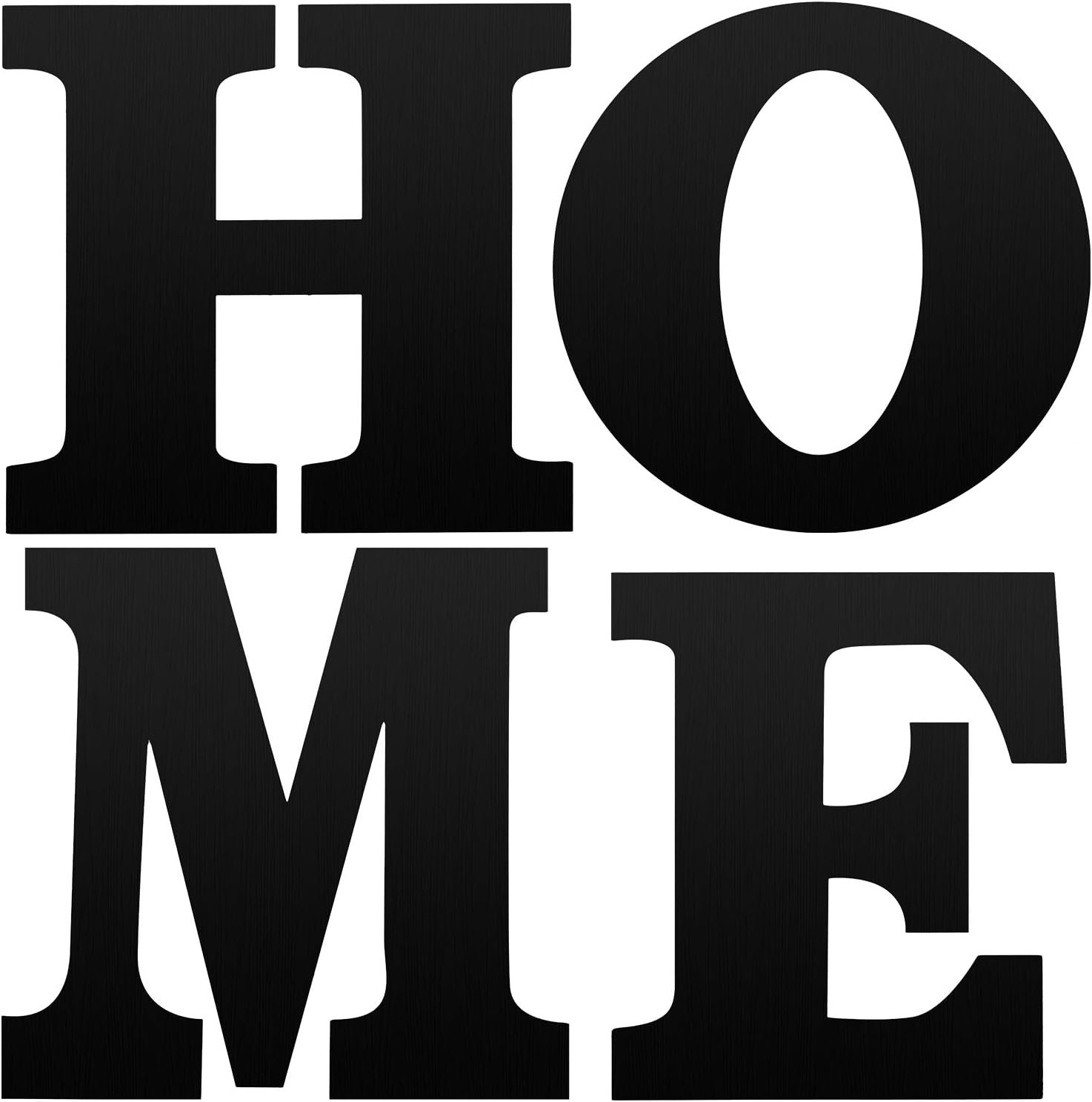 Jetec 4 Pack 12 Inch Wooden Home Sign Wall Hanging Decor Farmhouse Letters for Wall Art Wreath Rustic Home Decor for Living Room Kitchen Entryway Housewarming Gifts(Black)