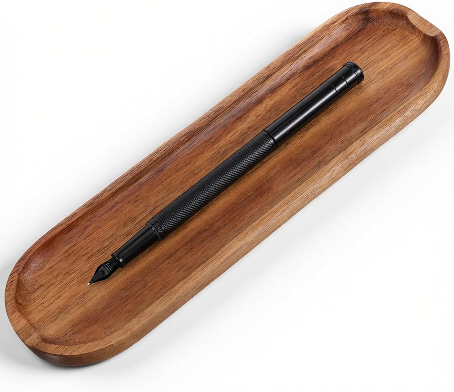 SynHHergyx Wooden Pen Tray Wood Brown Tray Pen Holder Wooden Desk Trays Desk Accessories, Minimalist Pencil Rest Suitable for Home, Office Art Accessories