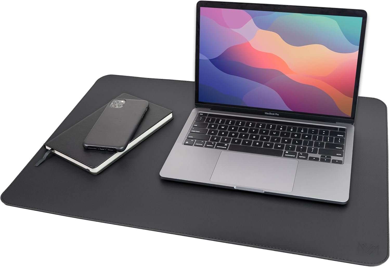 Vine Creations Leather Desk Mat 24″ x 17″, Desk Protector, PU Leather Desk Pad, Non Slip Small Desk Pad Mat, Desk Blotter, Desk Pads on Top of Desks, Home or Office Small Desk Mat (Black)