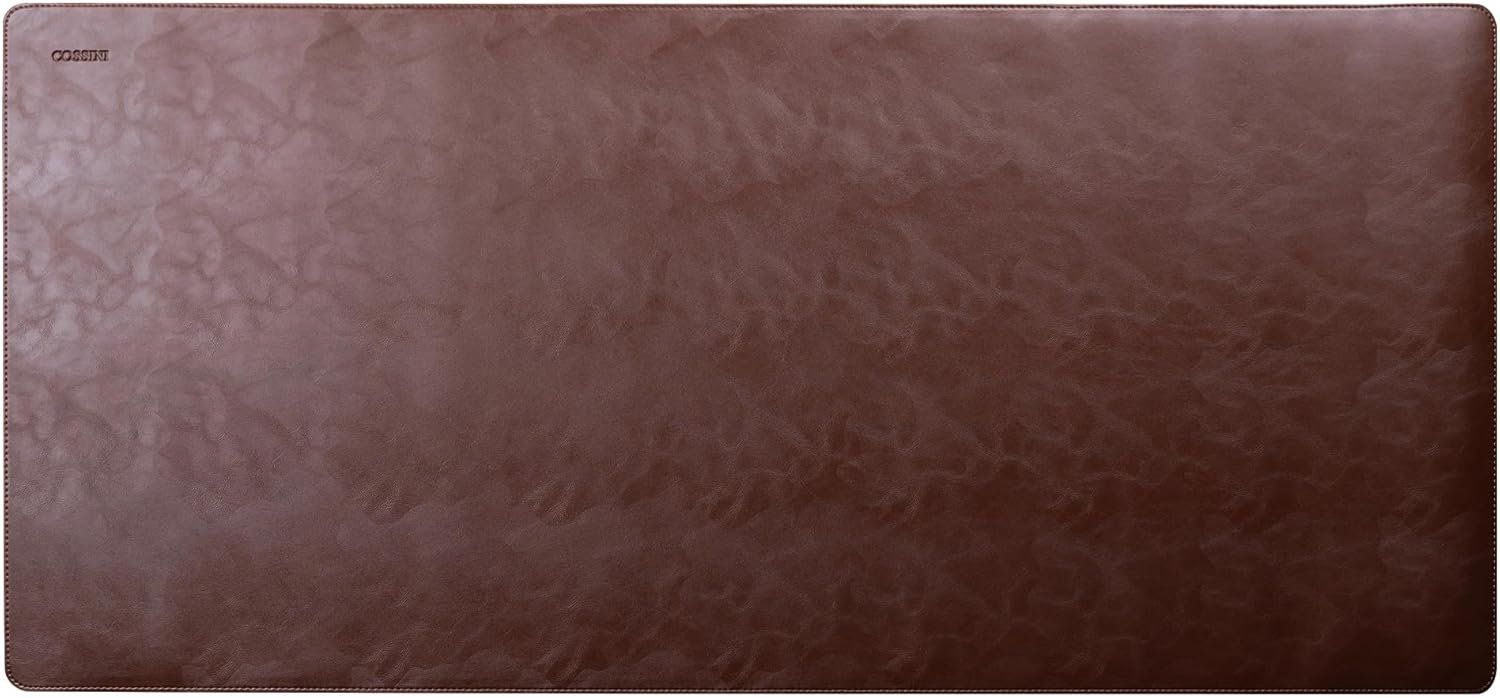 Cossini XL Desk Pad – Large Vegan Leather Desk Mat (17 x 36) – Buttery Smooth Writing, Damage Blocking, Non-Slip, Waterproof – Home Office Computer Desk Protector Blotter Laptop Keyboard Mouse Pad