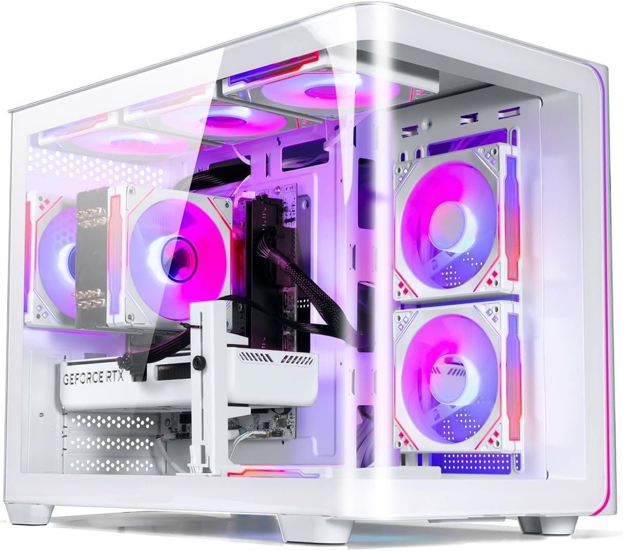 suevery Prebuilt Gaming PC White | RTX 5060 8G GPU, DDR5 32G RAM, NVMe 1TB SSD, Core i9 13900HX 24 Cores 32 Threads Up to 5.4G, WiFi6, Desktop Computer
