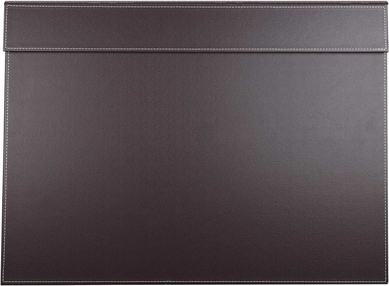 KINGFOM Ultra-Smooth PU Leather Desk Pad & Mat Office Desk Drawing & Writing Board A3/ A4 File Paper Clip Table Protector Mat on Top Large 24”x18” (Brown)