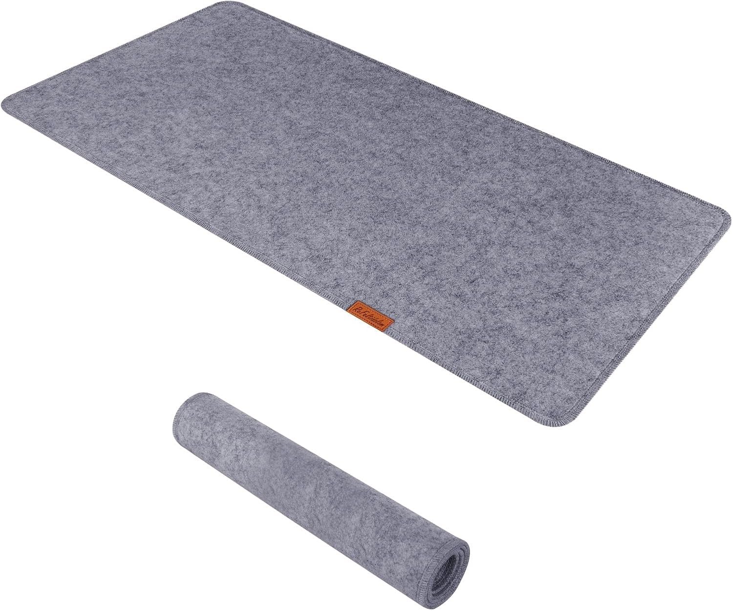 Large Felt Desk Protective Pad, 100X40cm/40”X16” Non-Slip Felt Desk Mat Extended Gaming Mouse Pad Large Desk Pad Protector for Keyboard, Computer, Mouse, Laptop (Grey)
