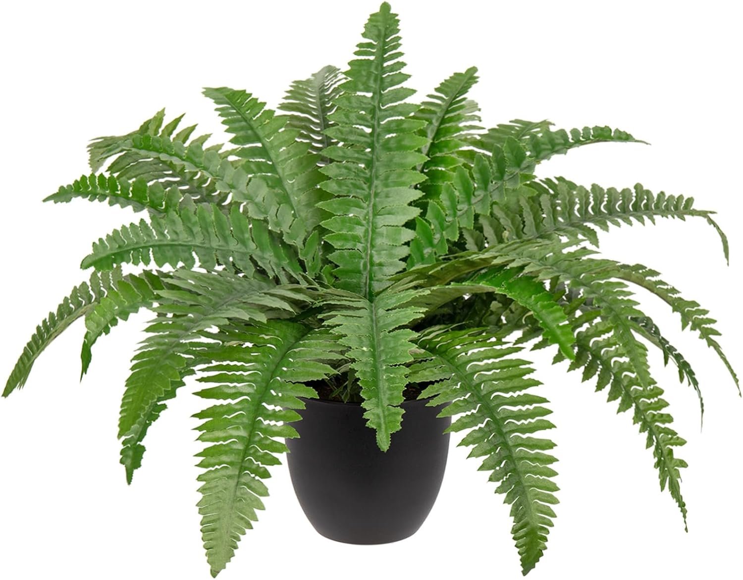 Hollyone 17.7″ Fake Fern Potted Plant Small Artificial Boston Ferns in Pot 25 Leaves for Outdoors & Indoor Faux Fern Bush Plant for Patio Garden Farmhouse Windowsill Office Living Room Home Decor