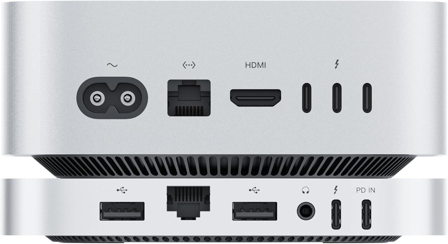 Mate Mini-B 2TB for Mac mini M4 Dock, 80Gbps USB-C Aluminum Alloy Stand with M.2 PCIe SSD Slot (Pre-Installed 2TB NVMe, Expandable up to 8TB, 2.5G LAN, USB-A 3.0, SD4.0, Silver)
