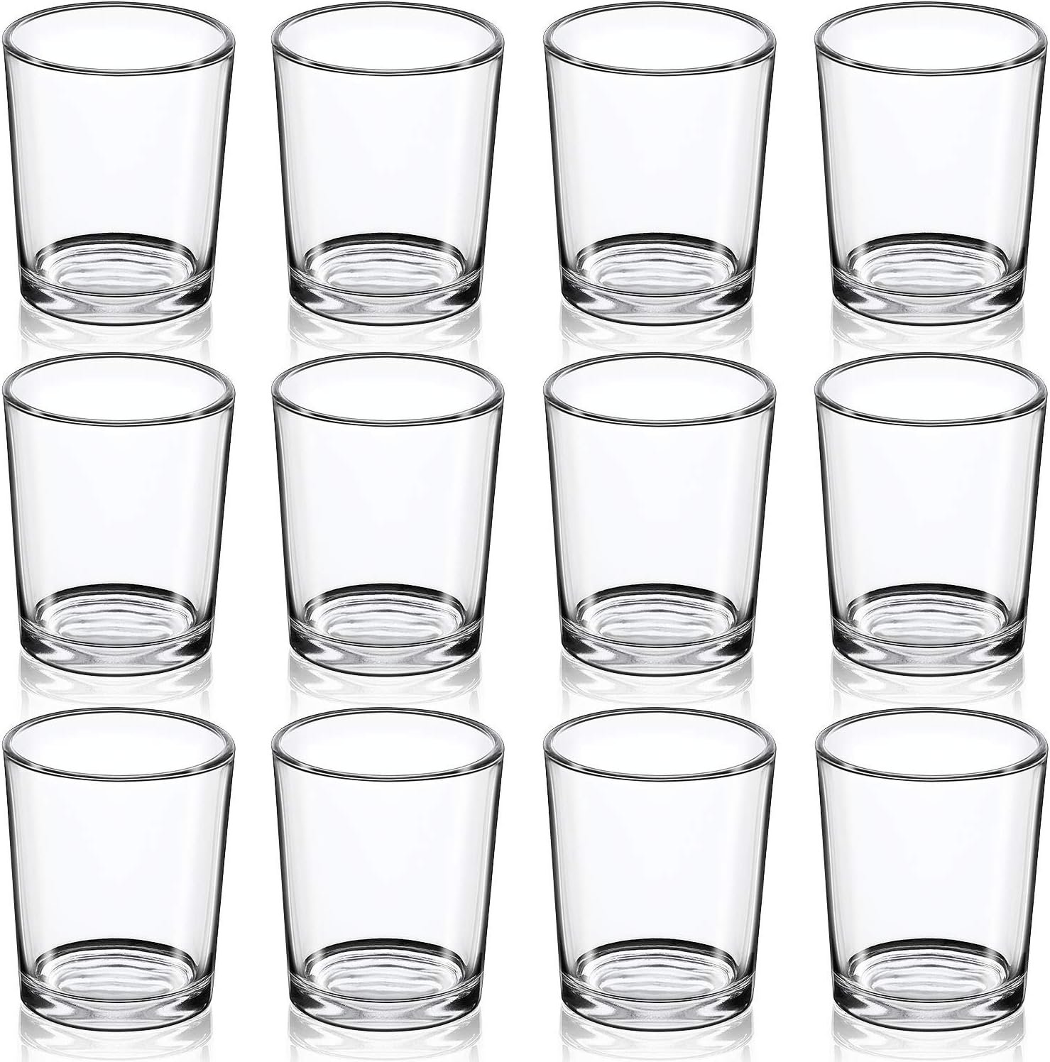 DARJEN Votive Candle Holders Set of 12 – Glass Votives Holder – Clear Floating Tealight Candle Holder Bulk for Table Centerpieces & Wedding Decor