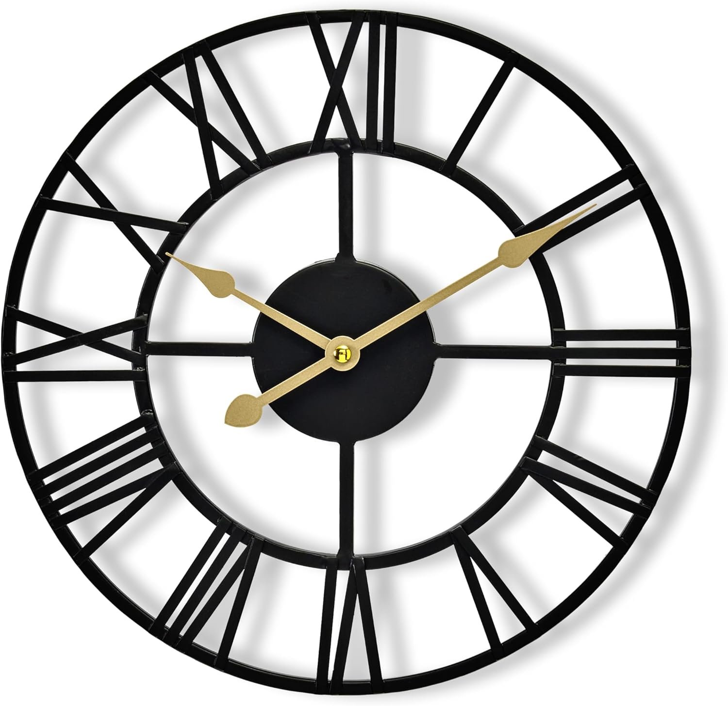 Sorbus Large Wall Clock for Living Room Decor – 12 inch Big Wall Clock Decorative – Battery Operated – Roman Numeral Analog Large Clock for Bedroom, Room, Home, Kitchen, Office, Wall Decor (Black)