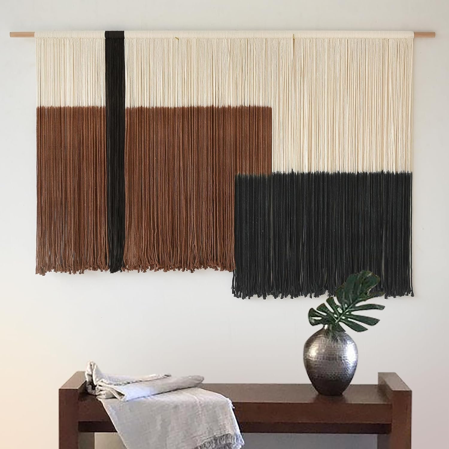 Macrame Wall Hanging Large Dip Dye Tapestry Fiber Wall Art Boho Bedroom Décor 57”W*35”L