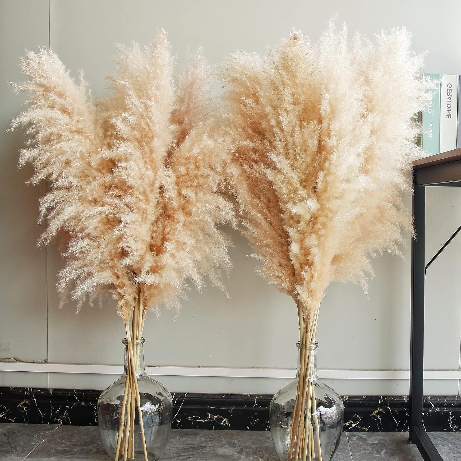 40″ inch 10 Stems Natural Pampas Grass Decor Tall, pompas Grass, Tall Pampas Grass for Wedding, Party, Farmhouse, Boho Home Decor