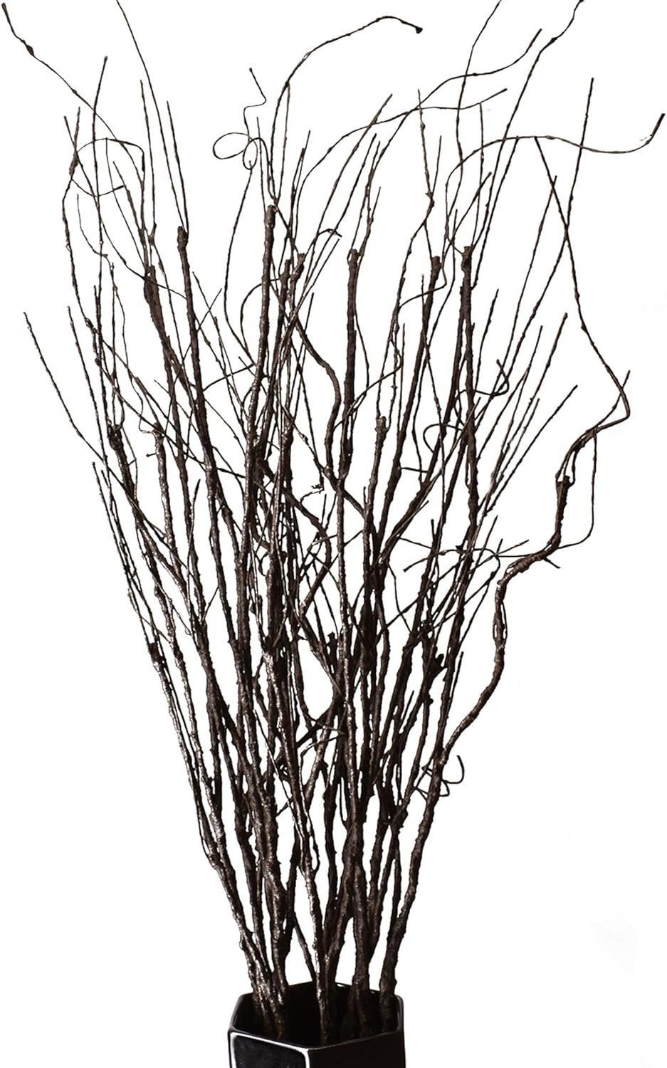 FeiLix 10PCS Lifelike Curly Willow Branches Decorative Dried Artificial Twigs, 30.7 Inches Fake Bendable Sticks Vintage Vines/Stems DIY Greenery Plants Craft Vases Home Garden Hotel Farmhouse Decor