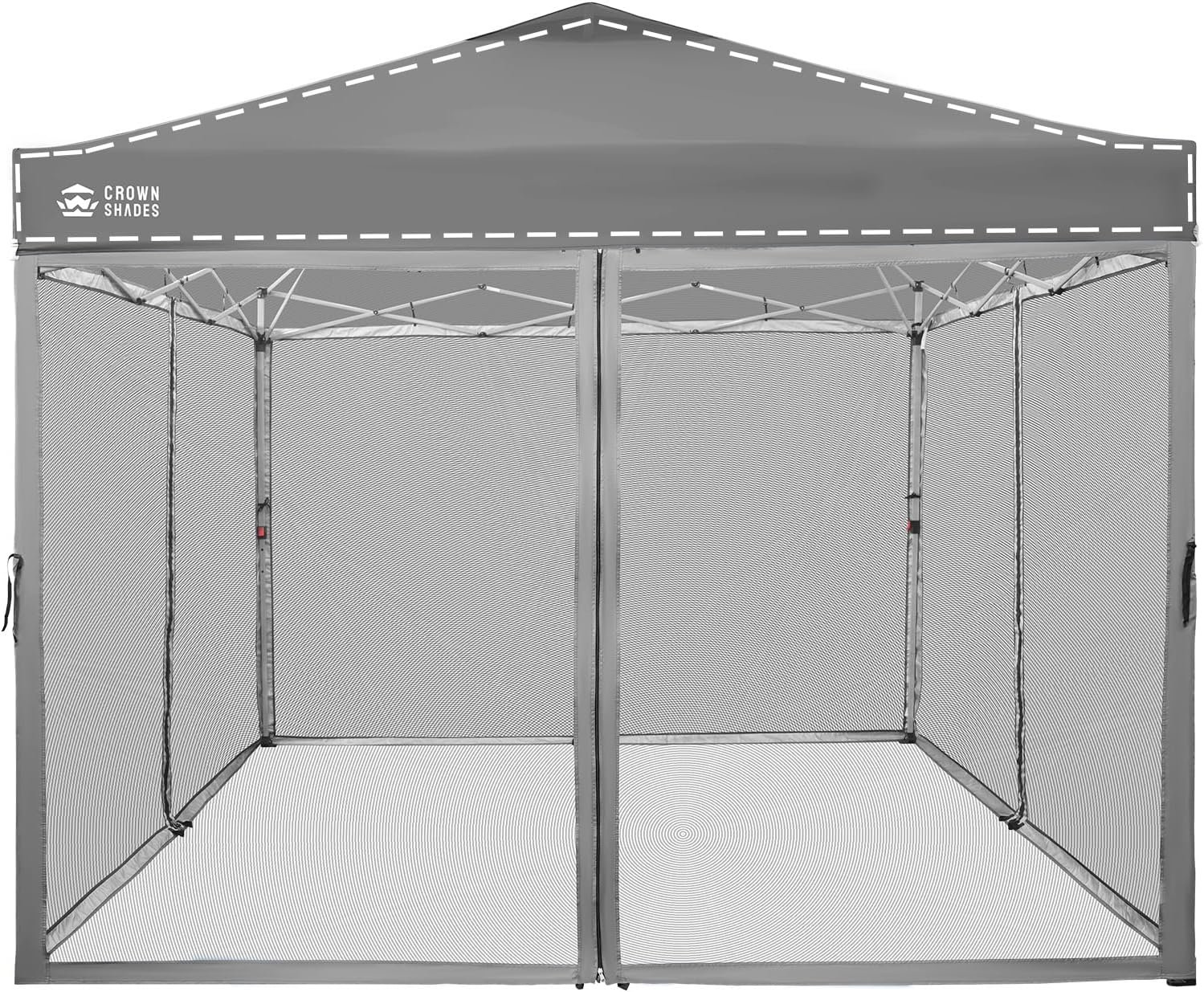 CROWN SHADES Gazebo Mosquito Net for 10 x 10 Pop Up Canopy – Patio Gazebo Mesh Sidewall with Zipper for Outdoor Tent, Garden and Backyard (4 Packs, Grey)