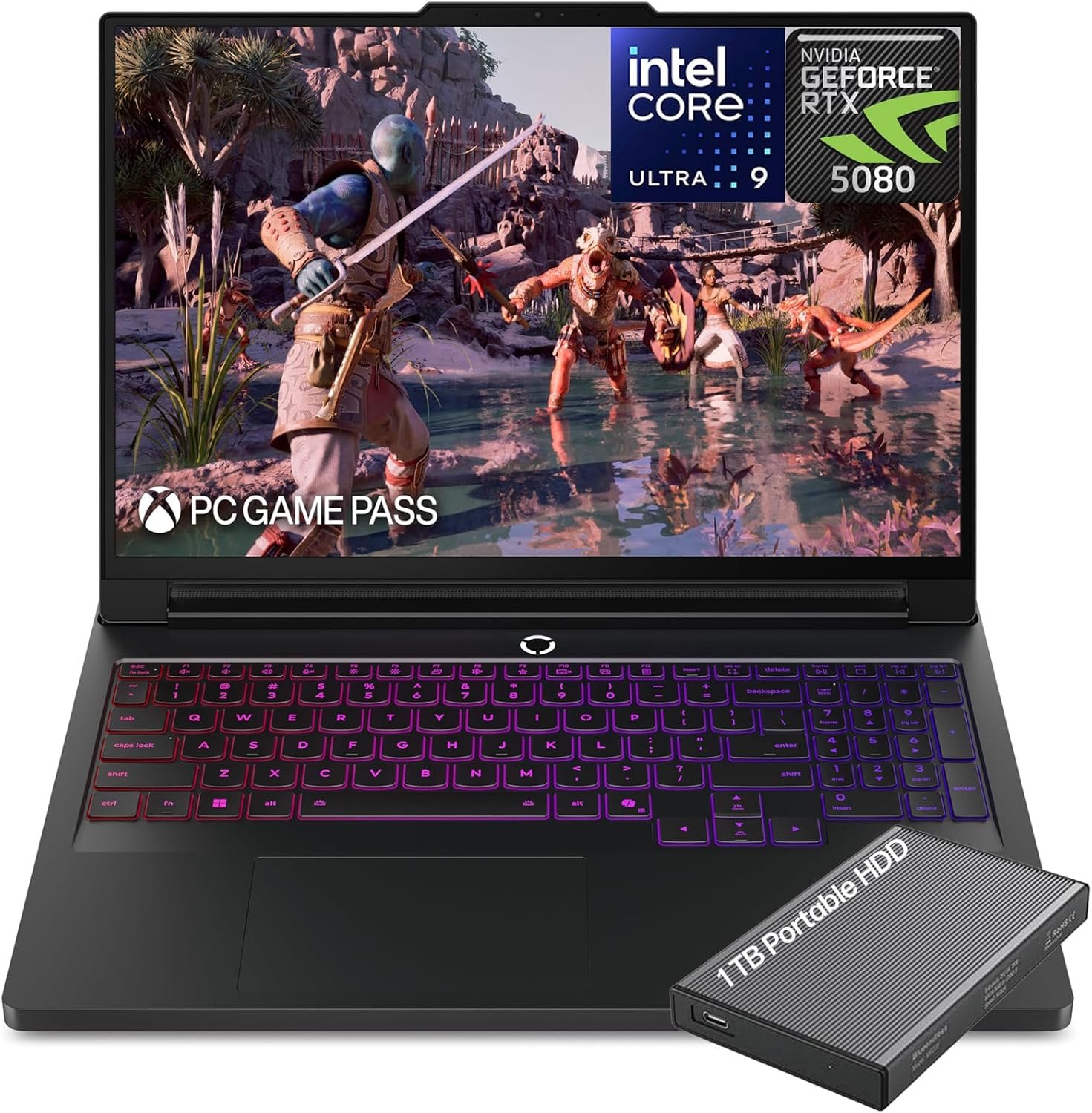 Lenovo Legion Pro 7i Gaming Laptop, 16″ 2.5K WQXGA OLED Display 240Hz, Intel Core Ultra 9 275HX, NVIDIA GeForce RTX 5080 16GB GDDR7, 32GB RAM, 1TB SSD, Wi-Fi 7, RGB Backlit, Win 11, w/1TB Portable HDD